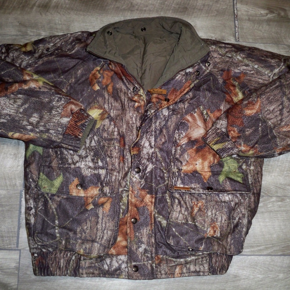 Woolrich Reversible Insulated Lined Jacket Coat Camo Camouflage Mens Large 42-44